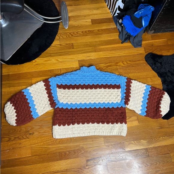Forever 21 Blue Maroon & Cream Knit Sweater Size Small - Picture 2 of 4